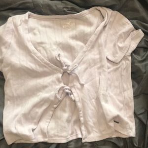 Light purple tied crop top Hollister